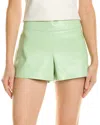 Alice And Olivia Donald High-waisted Faux Leather Shorts In Green
