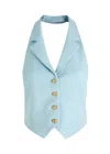 Alice And Olivia Donna Halter Vest In Blue