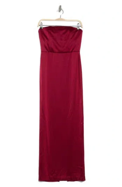 Alice And Olivia Alice + Olivia Doreen Strapless Satin Dress In Bordeaux