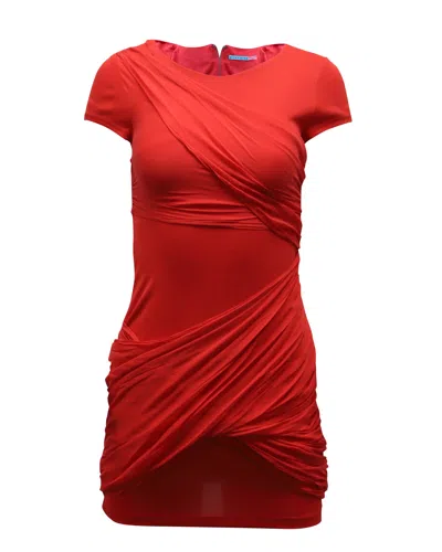 Alice And Olivia Alice + Olivia Draped Detail Dress In Red Acetate