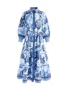 Alice And Olivia Geneva Midi Dress In Blue