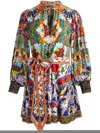 Alice And Olivia Alice + Olivia Sadie Printed Mini Dress In Multicolour