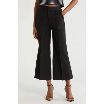 Alice And Olivia Alice + Olivia Dylan High Waist Ankle Wide Leg Pants In Black