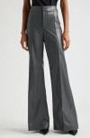 Alice And Olivia Alice + Olivia Dylan High Waist Faux Leather Wide Leg Pants In Charcoal