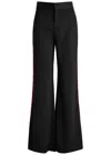 Alice And Olivia Athena Flared Wide Leg Trousers In Black