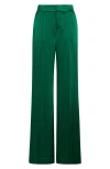 Alice And Olivia Dylan High Rise Wide Leg Pant In Forest Green