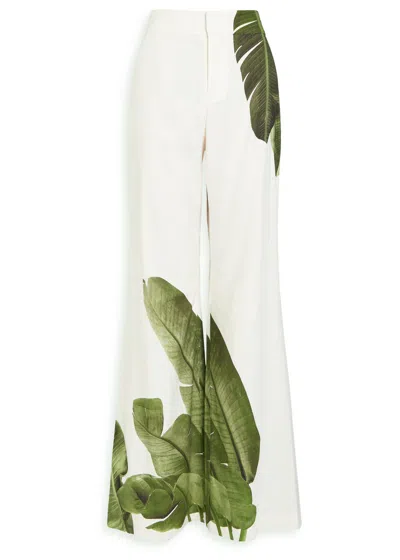 Alice And Olivia Alice + Olivia Dylan Printed Linen-blend Trousers