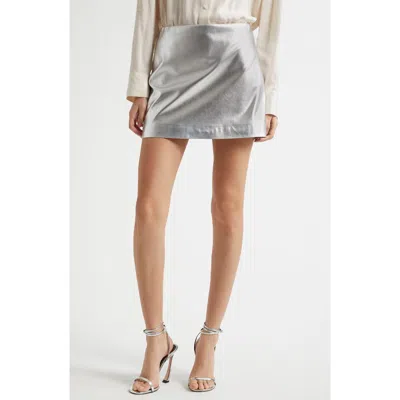 ALICE AND OLIVIA ALICE + OLIVIA ELANA METALLIC FAUX LEATHER MINISKIRT