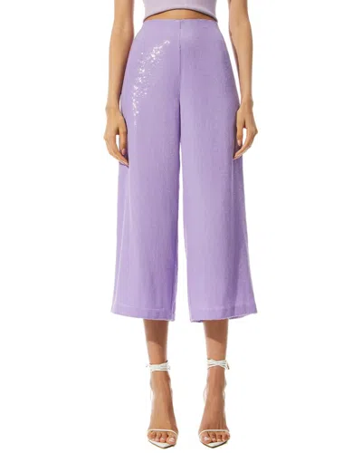 Alice And Olivia Alice + Olivia Elba Sequin High-waist Ankle Pant In Purple