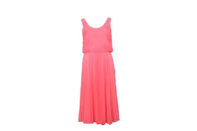 Alice And Olivia Alice + Olivia Electric Pleated Dress In Pink Polyester