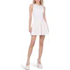 Alice And Olivia Ella Combo Vegan Sleeveless Drop Waist Mini Dress Off White In Off White