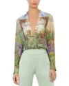 Alice And Olivia Eloise Button Down Blouse In Multi In Multi