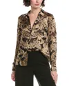 Alice And Olivia Alice + Olivia Eloise Silk Blouse In Brown