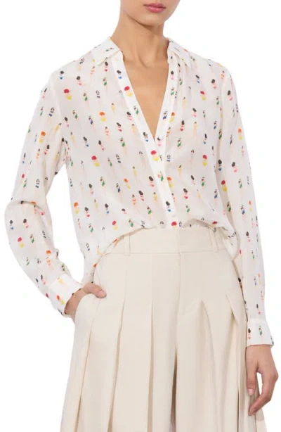 Alice And Olivia Alice + Olivia Eloise Sunbather Print Silk Button-up Shirt
