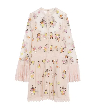 Alice And Olivia Alice+olivia Embellished Allegra Mini Dress In Multi