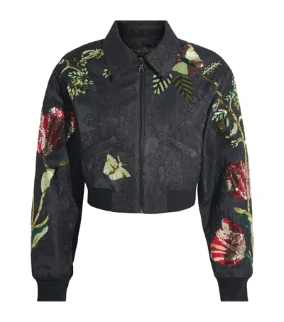 Alice And Olivia Alice+olivia Embellished Edmond Varsity Jacket In Black