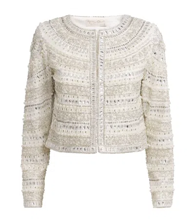 Alice And Olivia Kidman Embellished Jacket In Neutral
