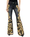 Alice And Olivia Embellished Mr. Bell Jean In Gray