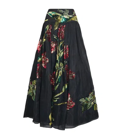 Alice And Olivia Alice+olivia Embellished Oriana Maxi Skirt In Black