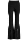 Alice And Olivia Rmp Bootcut Pants With Embellished Front Slits In Black