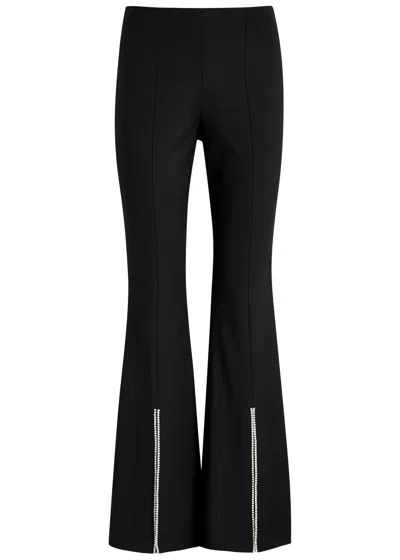 Alice And Olivia Alice + Olivia Embellished Split-hem Trousers In Black