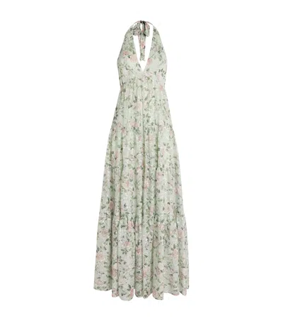 Alice And Olivia Alice+olivia Embroidered Floral Maura Maxi Dress In Neutral