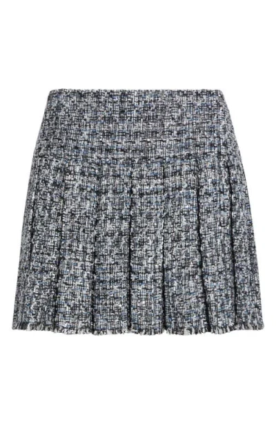 Alice And Olivia Alice + Olivia Emilie Pleated Miniskirt In Black/off White