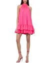 Alice And Olivia Erna Tie-neck Halter Mini Dress In Pink