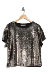 Alice And Olivia Evan Oversized Tee In Silver