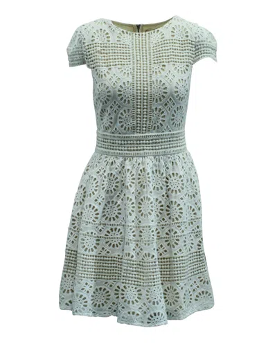 Alice And Olivia Alice + Olivia Eyelet Dress In White Cotton
