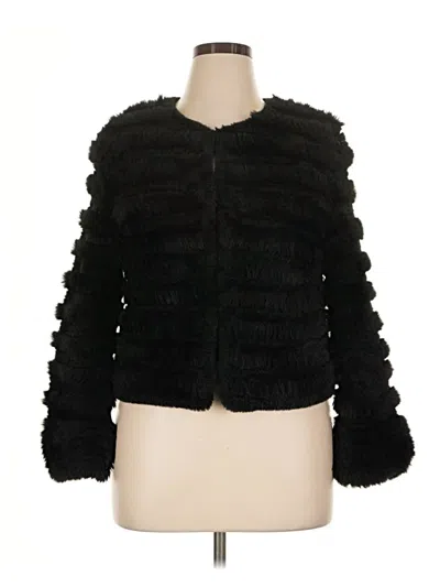 Pre-owned Alice And Olivia Alice + Olivia Faux Fur Jacket In Black