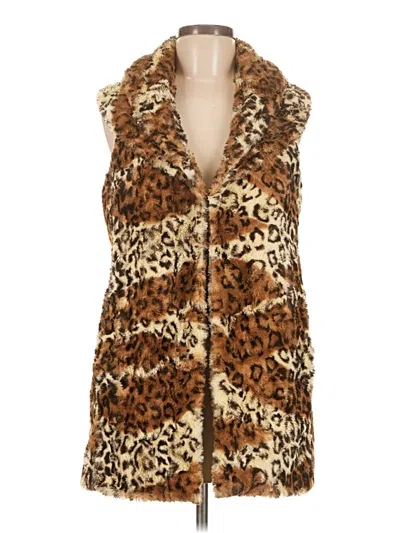 Pre-owned Alice And Olivia Alice + Olivia Faux Fur Vest In Brown