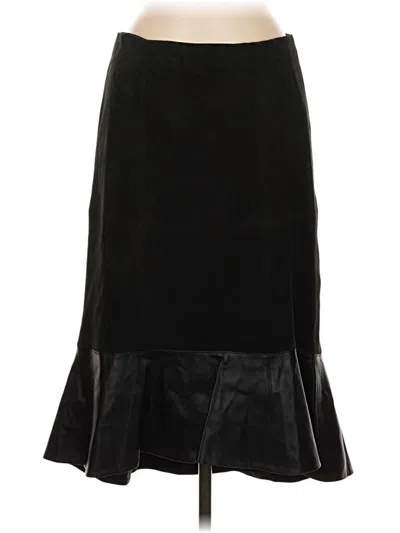 Pre-owned Alice And Olivia Alice + Olivia Faux Leather Skirt In Black