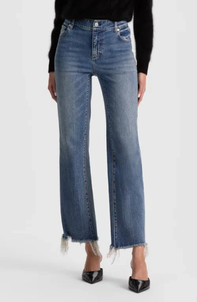 Alice And Olivia Alice + Olivia Fierce Slim Straight Leg Jeans In Blue