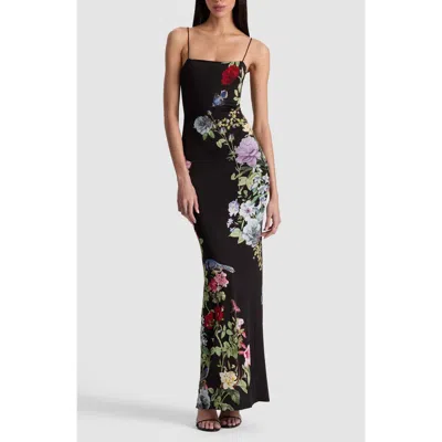 ALICE AND OLIVIA ALICE + OLIVIA FIFI FLORAL COLUMN MAXI DRESS