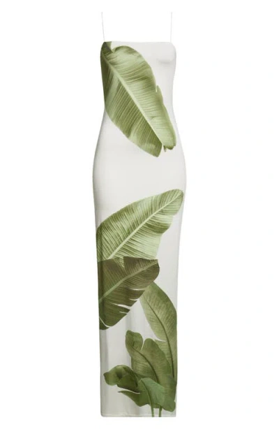ALICE AND OLIVIA ALICE + OLIVIA FIFI PALM COLUMN MAXI DRESS