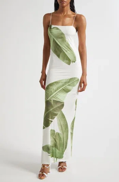 ALICE AND OLIVIA ALICE + OLIVIA FIFI PALM COLUMN MAXI DRESS