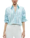 Alice And Olivia Finely Cropped Oversized Button Down Shirt