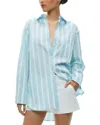 Alice And Olivia Finely Cropped Oversized Button Down Shirt