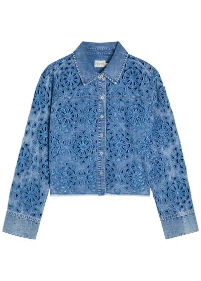 Alice And Olivia Alice + Olivia Finley Cutwork Denim Shirt