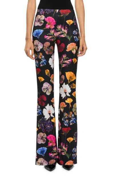 Alice And Olivia Rmp Back Zip Bootcut Pant In Timeless Blossom