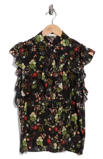 Alice And Olivia Alice + Olivia Floral Print Ruffle Blouse In Multi