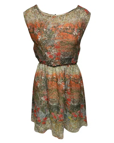 Alice And Olivia Alice + Olivia Floral Printed Mini Dress In Multicolor Polyester