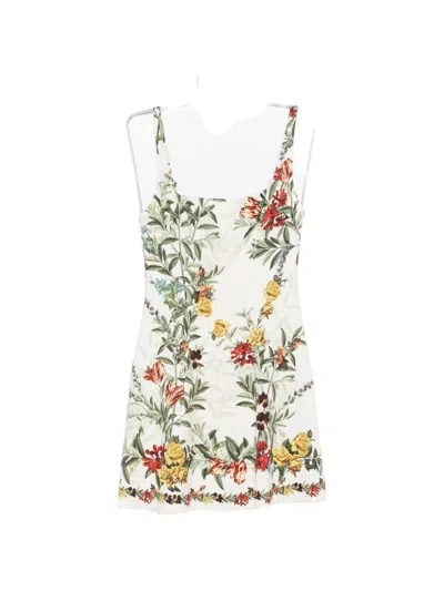 Alice And Olivia Floral-print Square-neck Mini Dress In Multi
