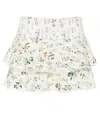 Alice And Olivia Joey Floral-print Broderie Anglaise Cotton Mini Skirt In White
