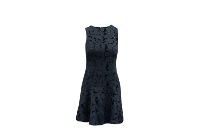 Alice And Olivia Alice + Olivia Fona Denim Floral Lace Dress In Blue Polyester