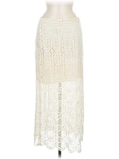 Pre-owned Alice And Olivia Alice + Olivia Formal Skirt In White