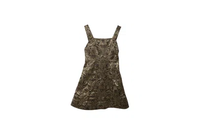 Alice And Olivia Alice + Olivia Fowler Embellished Brocade Mini Dress In Gold Polyester