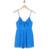 Alice And Olivia Freida Tie Front Romper In French Blue