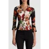 Alice And Olivia Freya Button Down Top In Multi
